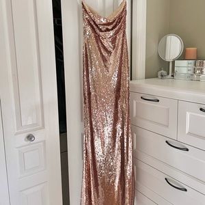Fashion Nova Make a Scene Gold Strapless Dress